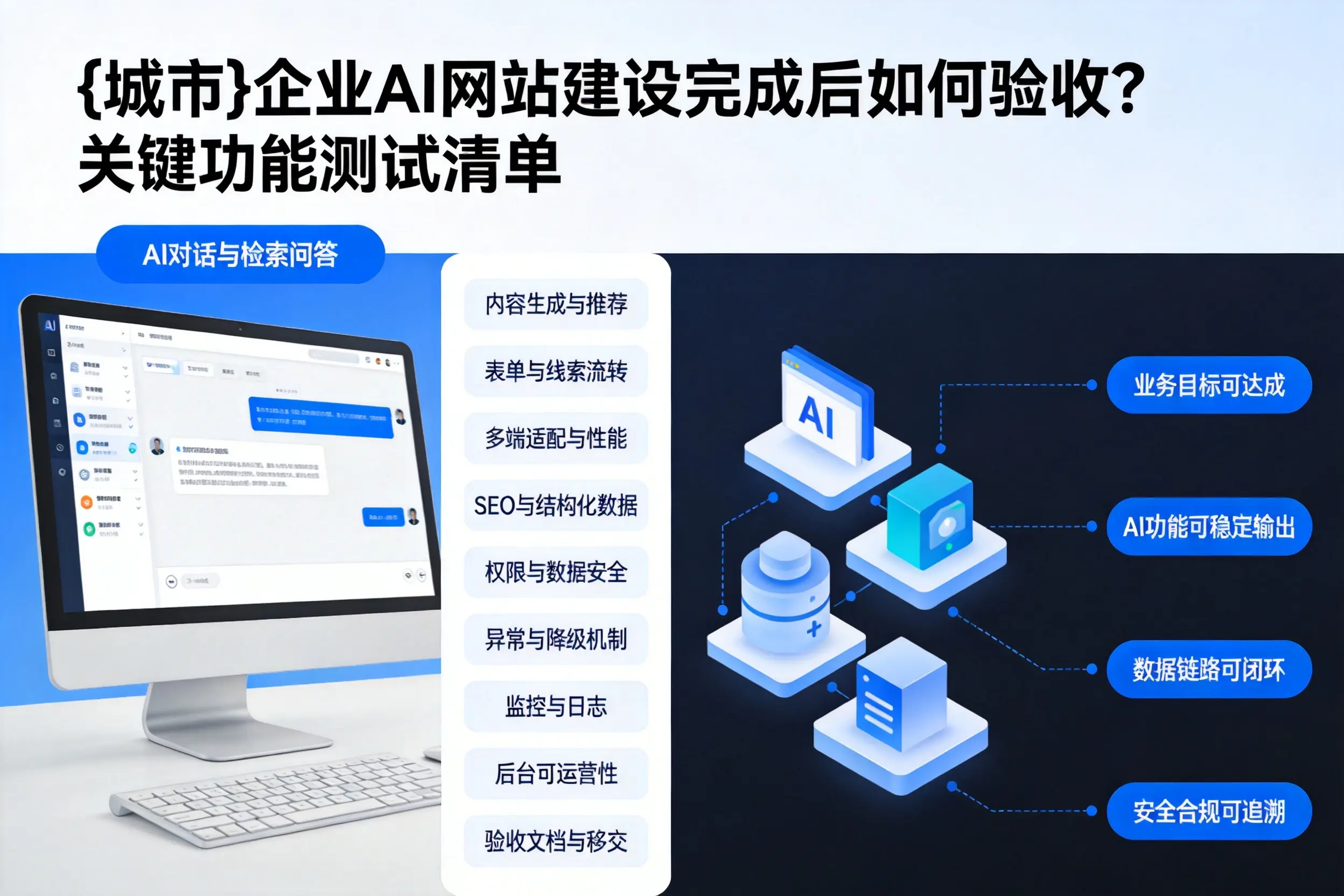 崇左企业AI网站建设完成后如何验收？关键功能测试清单