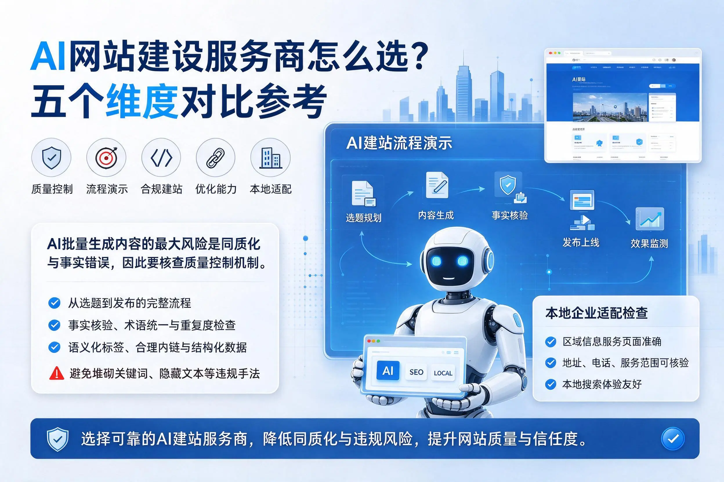 崇左AI网站建设服务商怎么选？五个维度对比参考