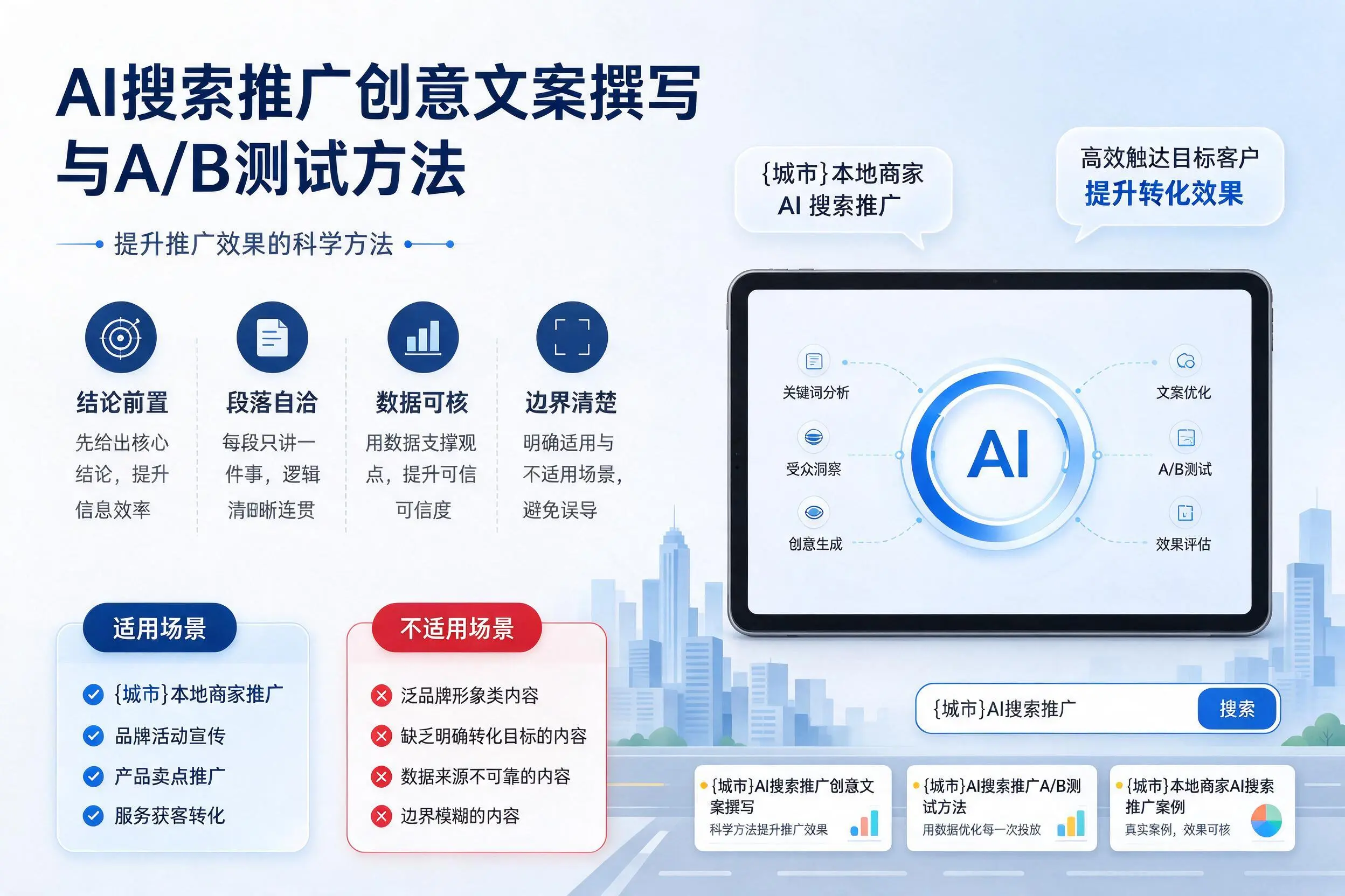 崇左AI搜索推广创意文案撰写与A/B测试方法